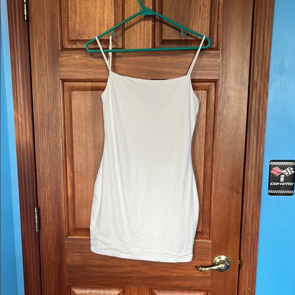 White mini dress